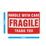 Fragile Label 2" x 3" - Handle with Care - Shipping Sticker