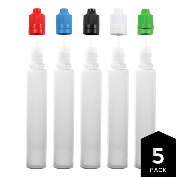 30ml PE Unicorn Pen Plastic Bottle with Child Resistant Tamper Evident Cap (5 Pack)