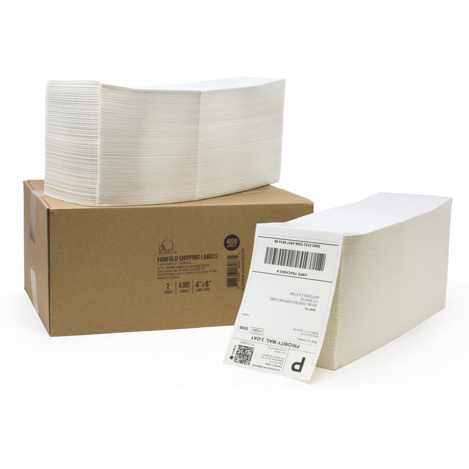 Fanfold 4x6 Direct Thermal Shipping Label – BUHBO