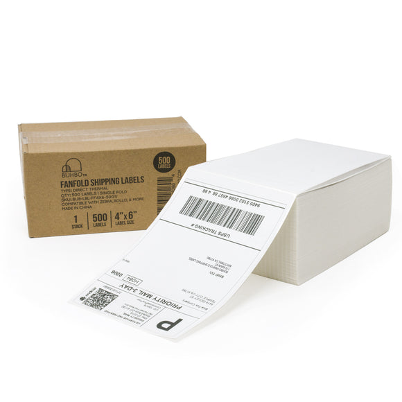 Fanfold 4x6 Direct Thermal Shipping Label